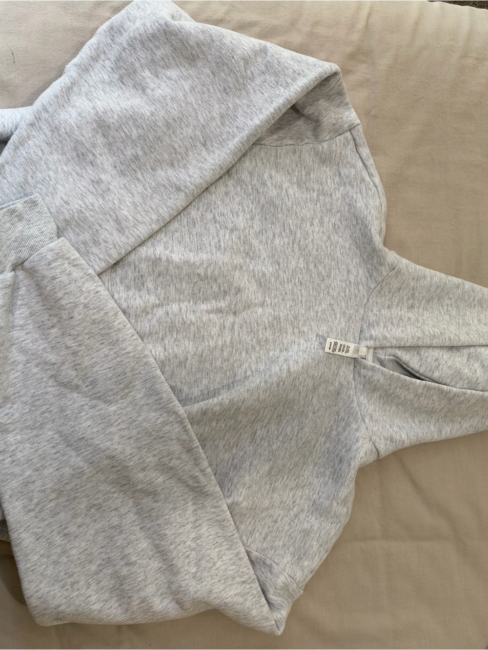 SKIMS Cotton Fleece Hoodie Light Heather Grey Size Small